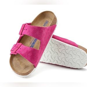 Mint Birkenstock Arizona Soft Footbed Suede Fuchsia Tulip Women’s Sz 38